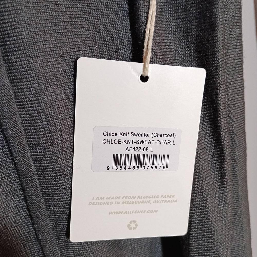 All Fenix Chloe V Neck Sweater in Charcoal Size L New NWT - Picture 5 of 8